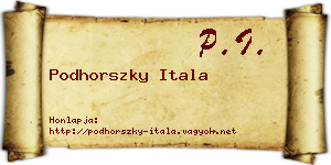 Podhorszky Itala névjegykártya